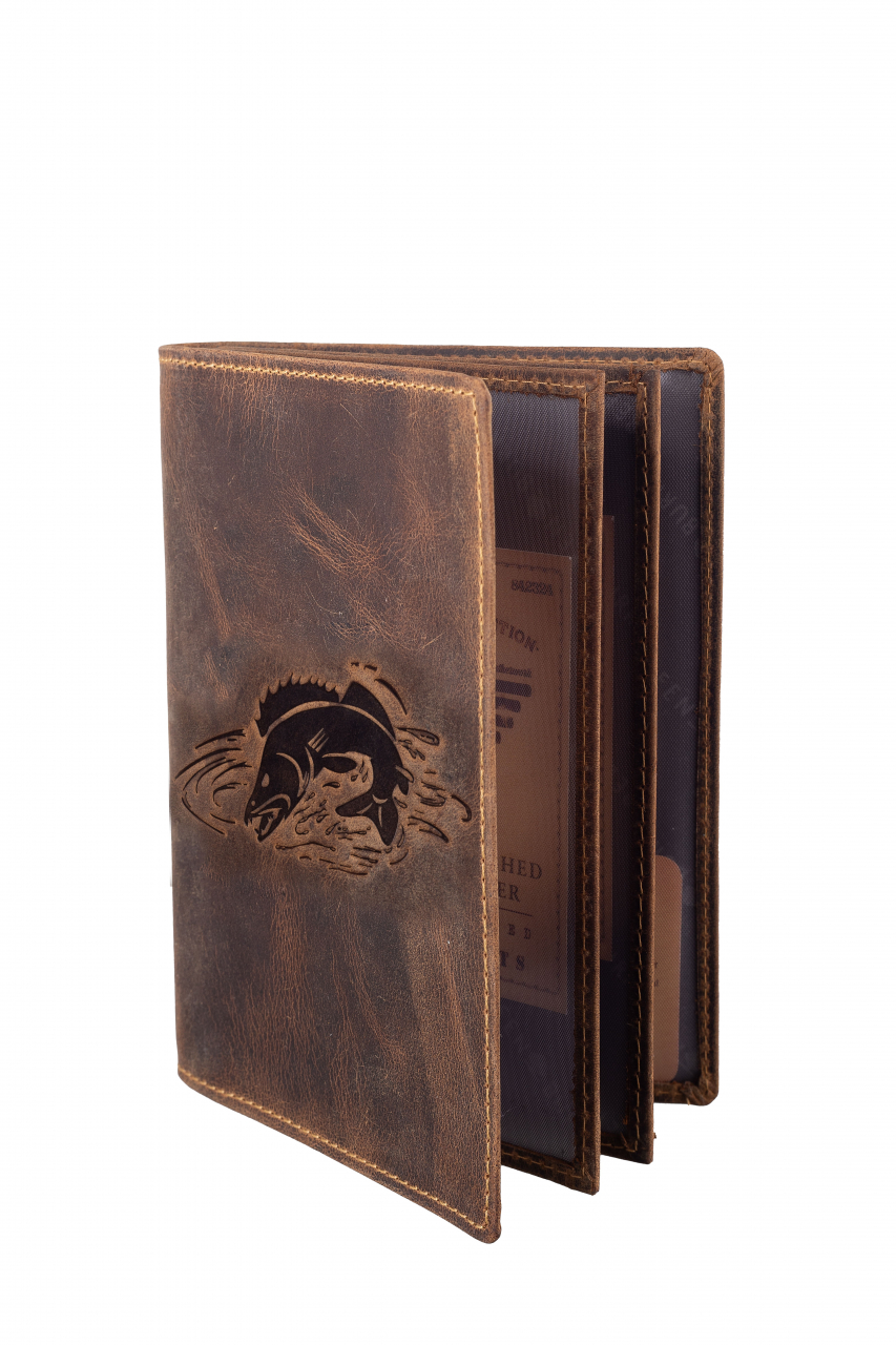 Vintage Ausweismappe 4tlg. Zander Leder brown