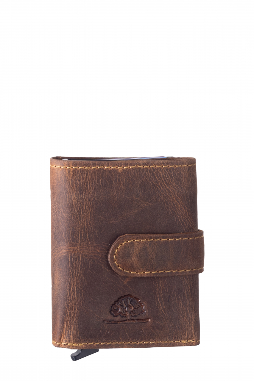 Vintage original RFID card slider coin brown