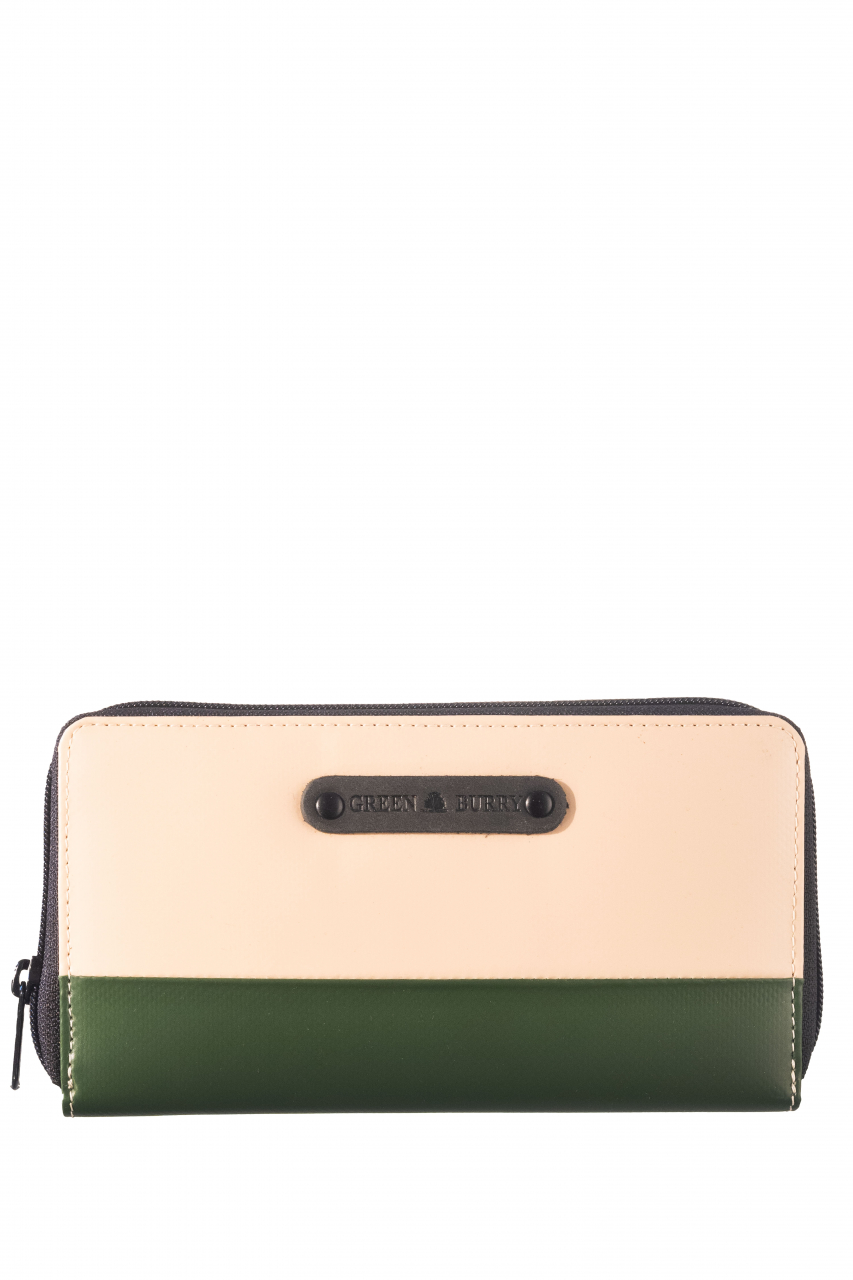 Upcycled RV-Börse aus Tarpaulin beige/olive