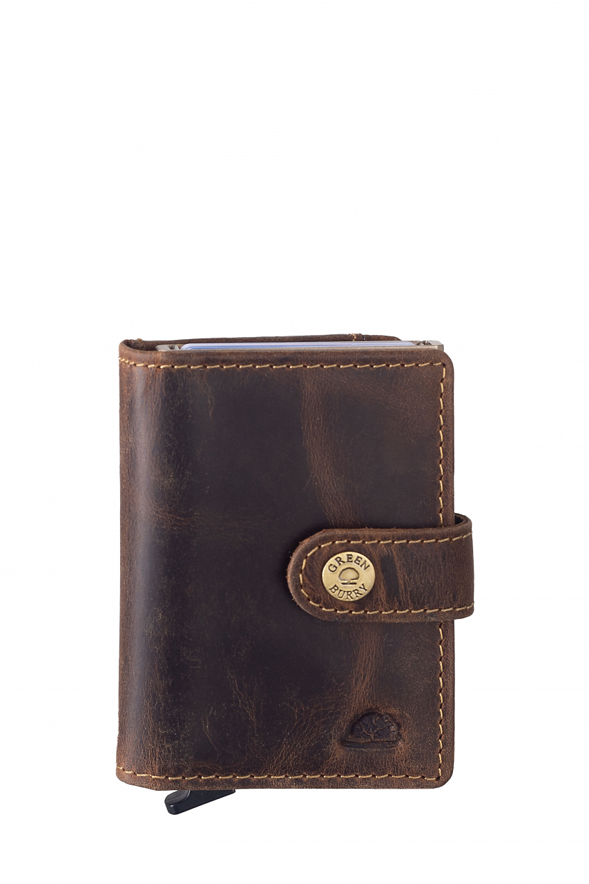 Vintage original RFID card slider coin, brown