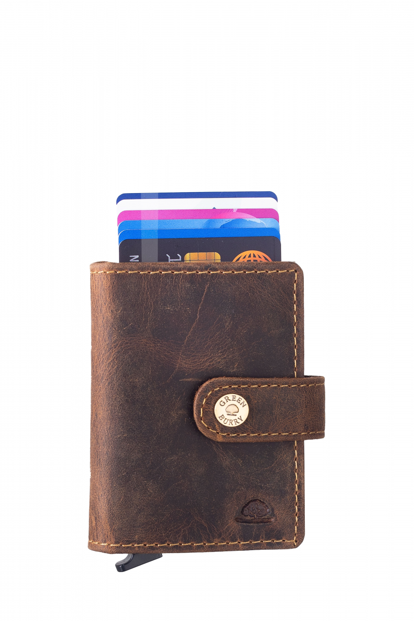 Vintage original RFID card slider brown