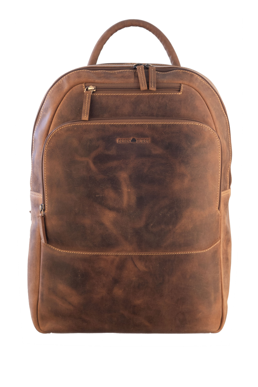 Vintage Business Backpack Zip around Leder