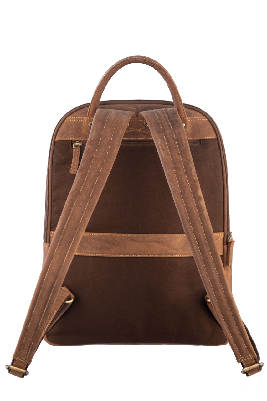 Vintage Business Backpack Zip around Leder