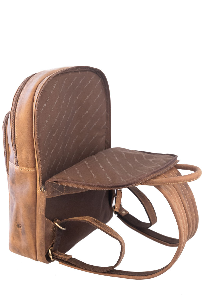 Vintage Business Backpack Zip around Leder