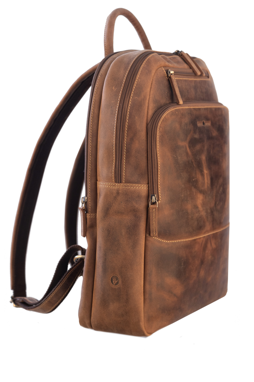 Vintage Business Backpack Zip around Leder