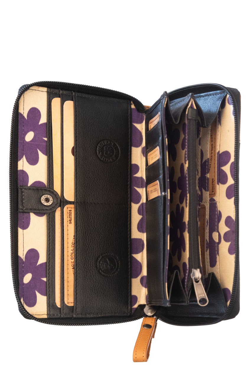 DUETT  RV-Damen Langbörse black/tan RFID