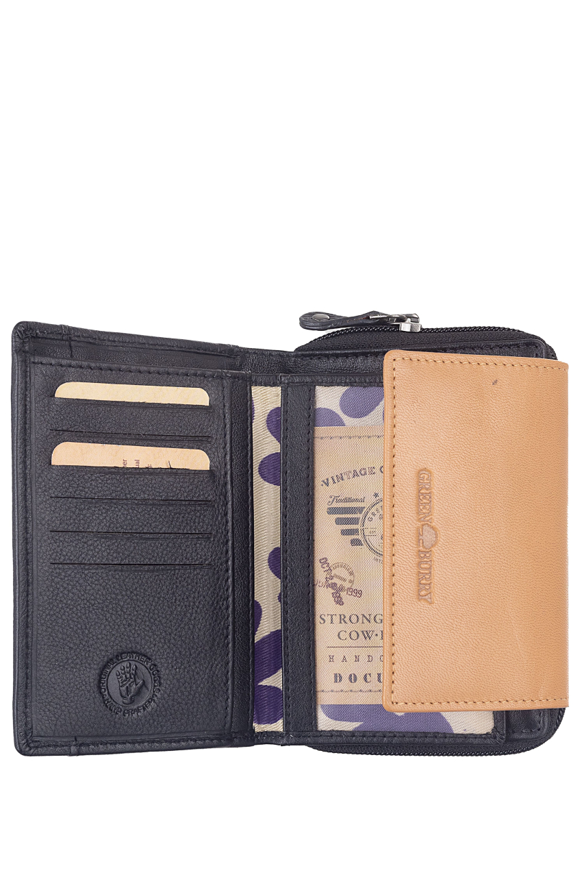 DUETT  RV-Damen Kombibörse black/tan RFID