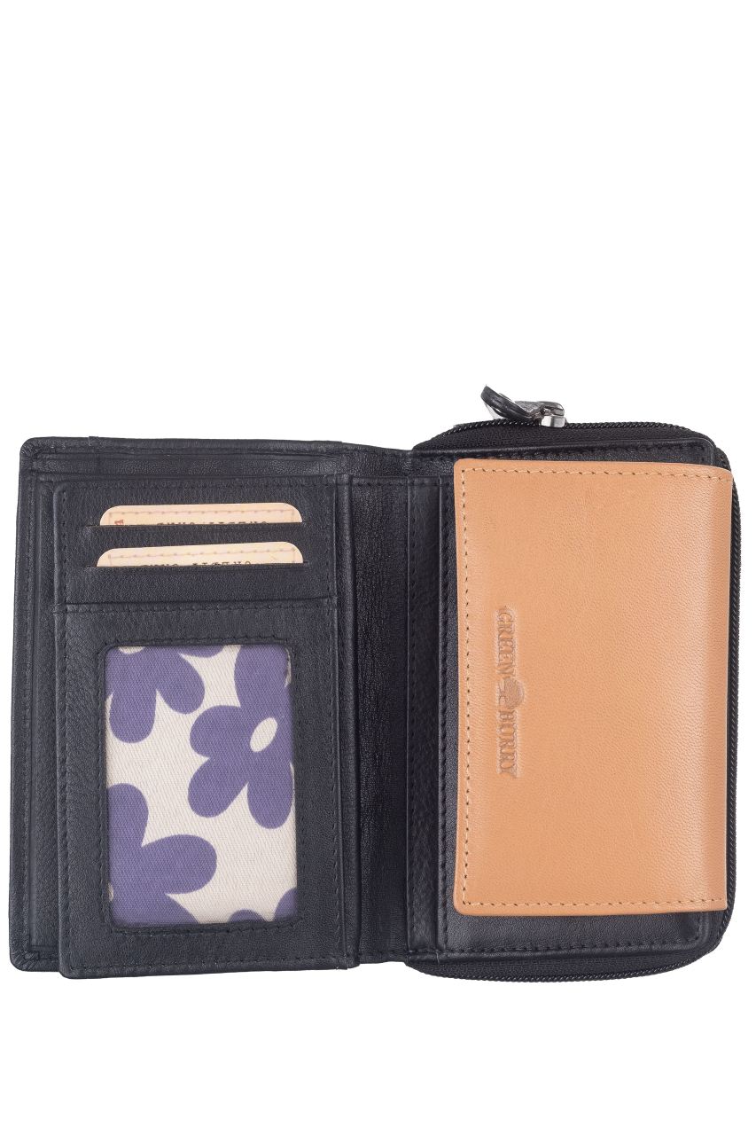 DUETT  RV-Damen Kombibörse black/tan RFID