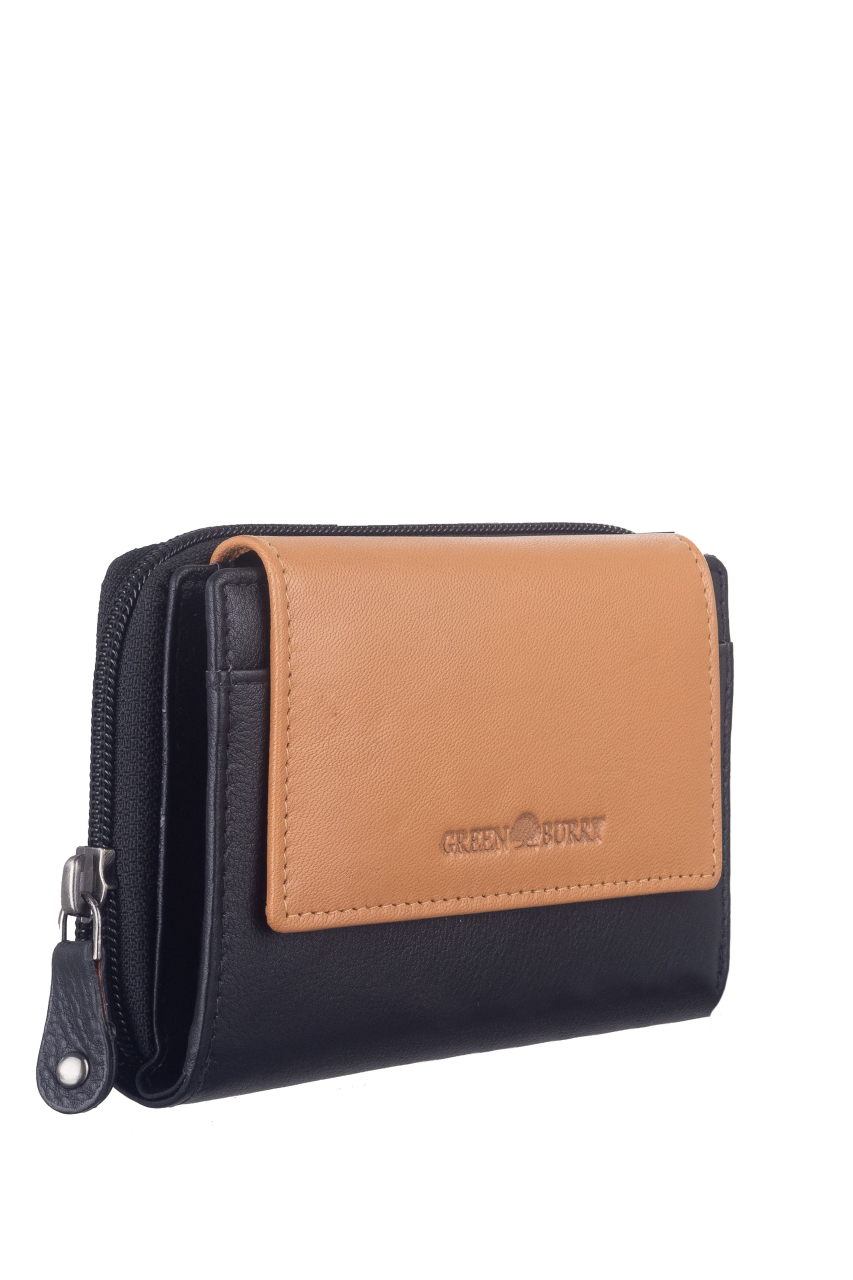 DUETT  RV-Damen Kombibörse black/tan RFID