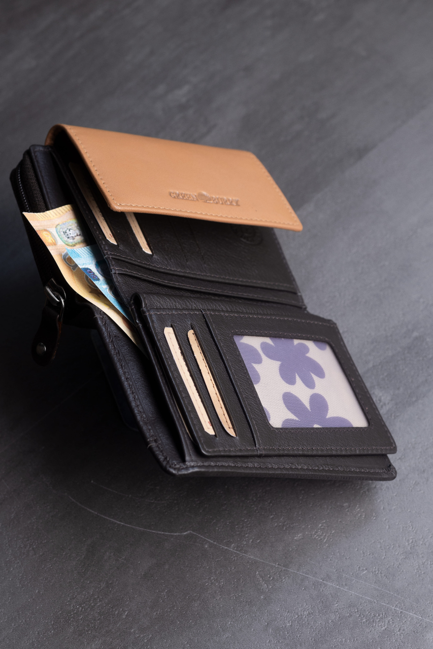 DUETT  RV-Damen Kombibörse brown/tan RFID