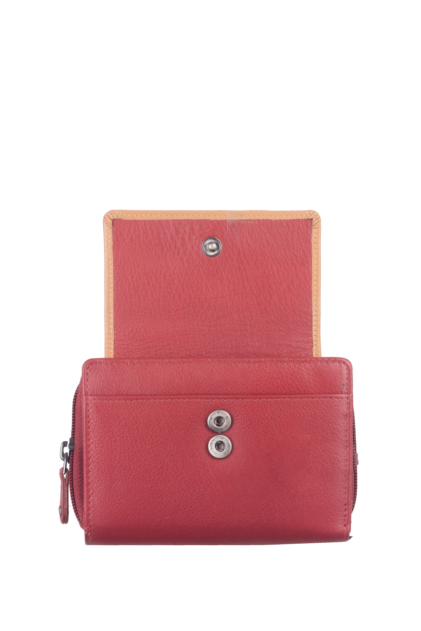 DUETT  RV-Damen Kombibörse red/tan RFID