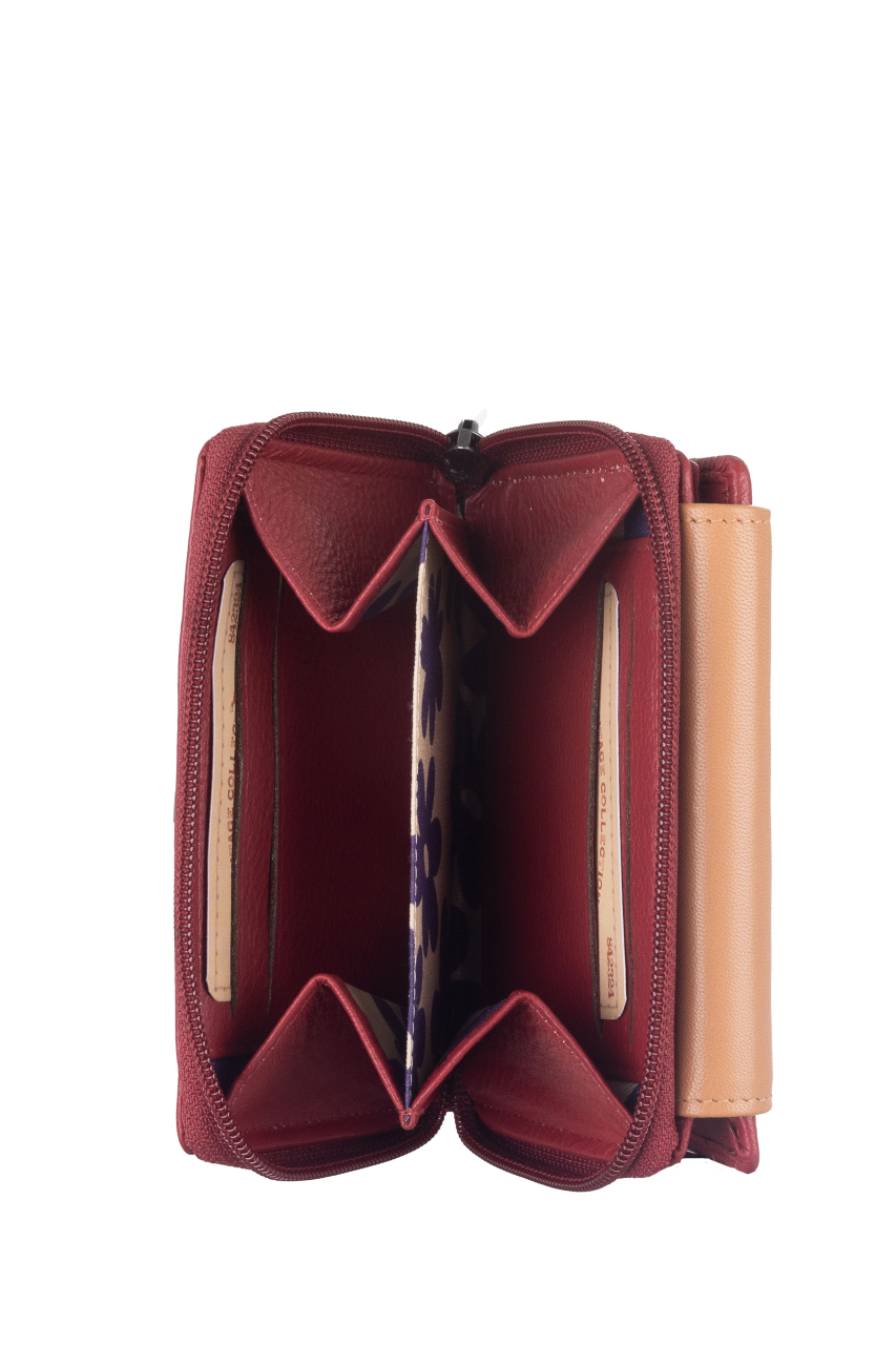 DUETT  RV-Damen Kombibörse red/tan RFID