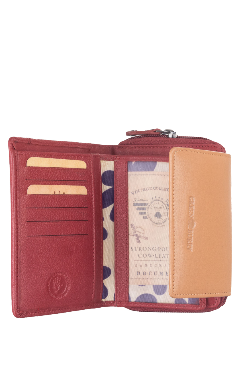 DUETT  RV-Damen Kombibörse red/tan RFID