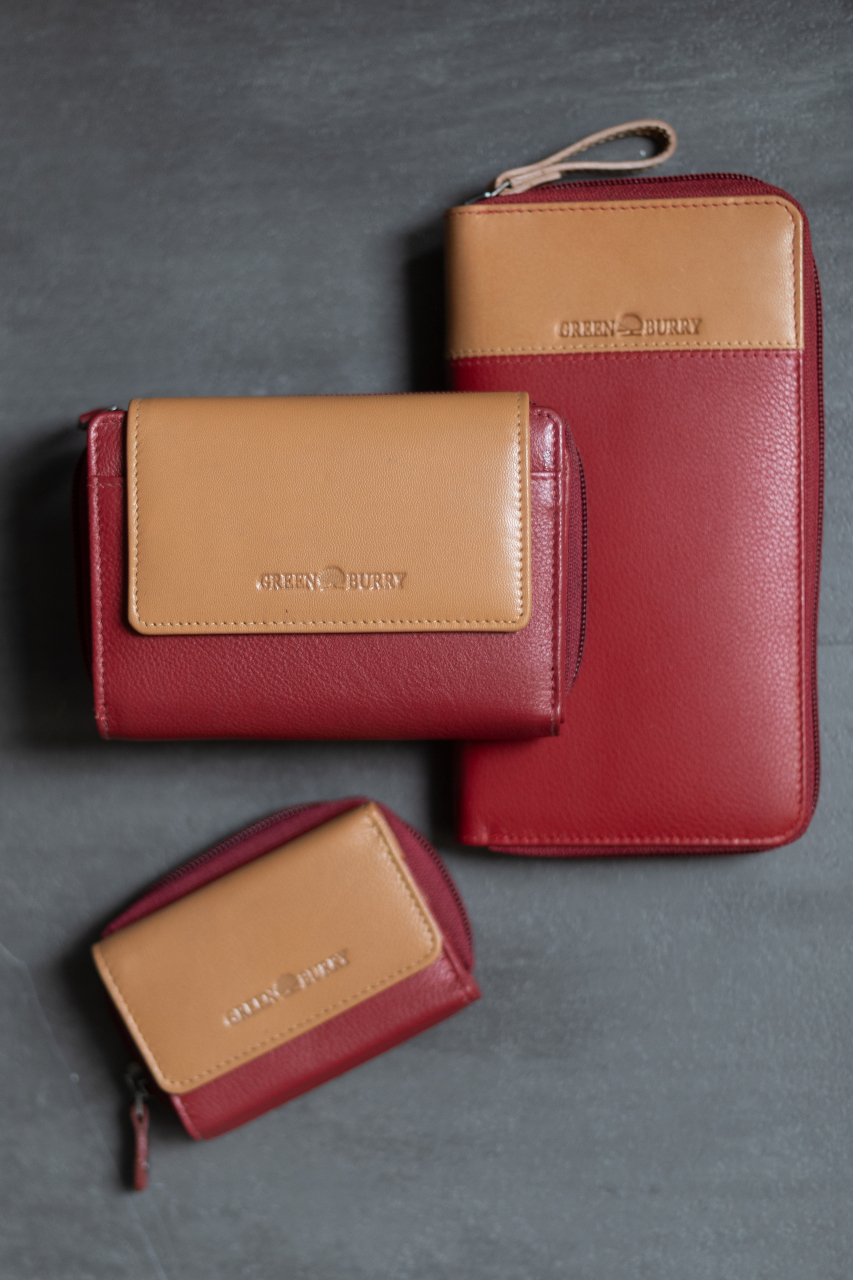 DUETT  RV-Damen Kombibörse red/tan RFID