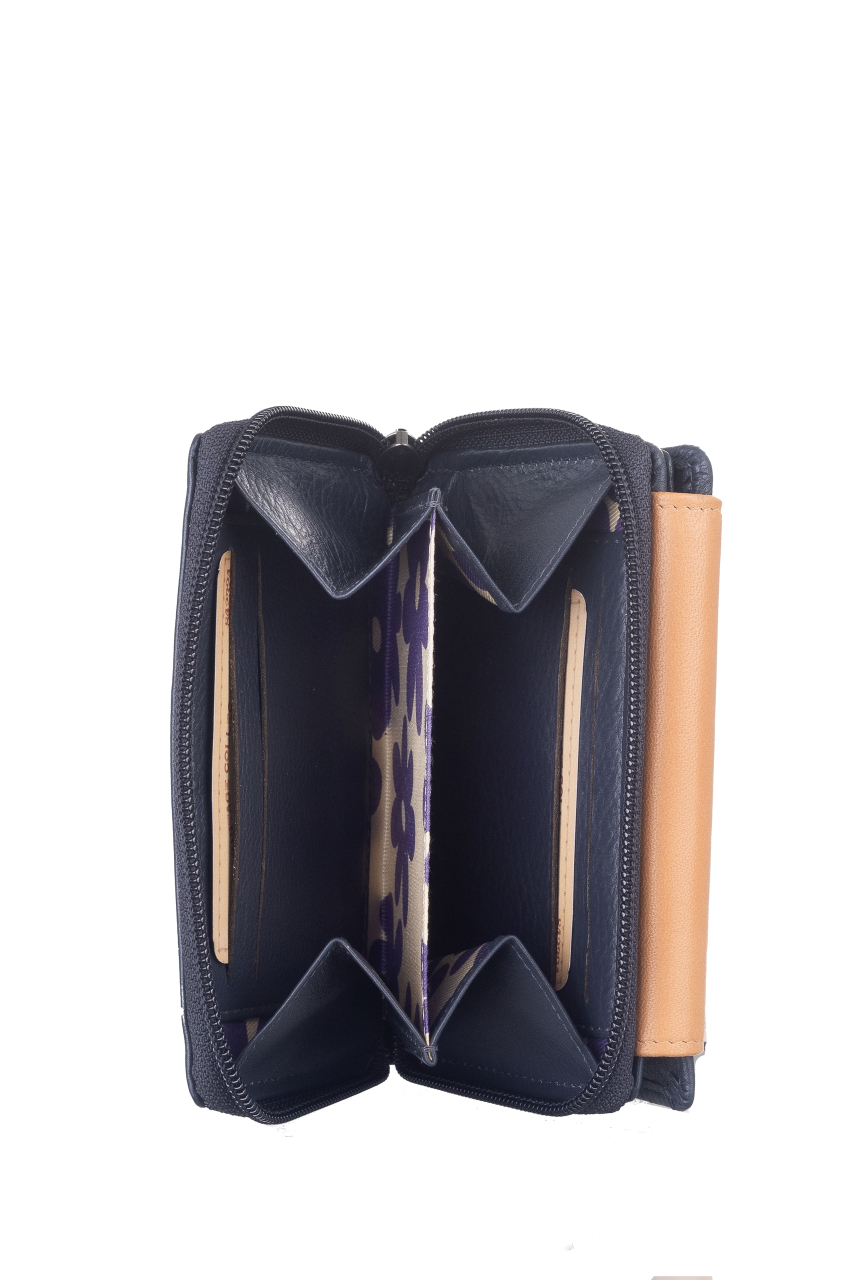 DUETT  RV-Damen Kombibörse navy blue/tan RFID
