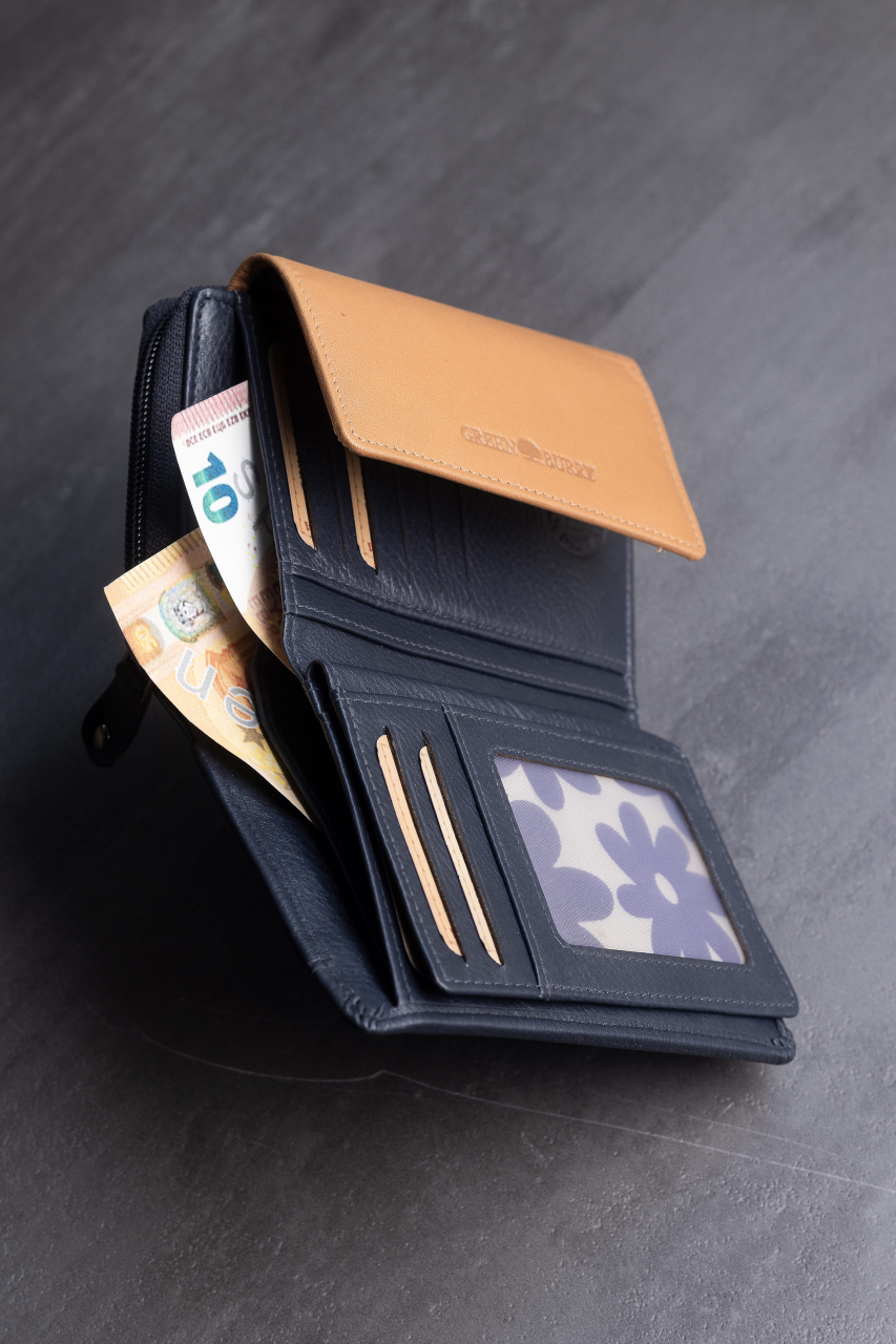 DUETT  RV-Damen Kombibörse navy blue/tan RFID