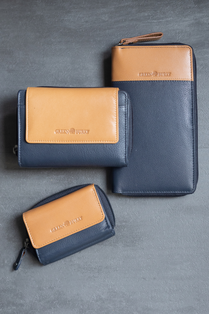 DUETT  RV-Damen Kombibörse navy blue/tan RFID