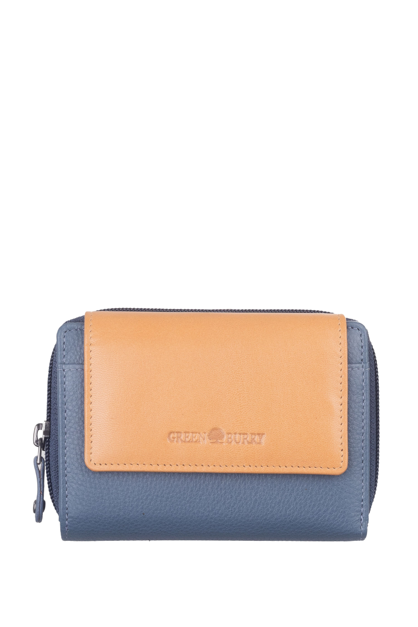 DUETT  RV-Damen Kombibörse grey blue/tan RFID