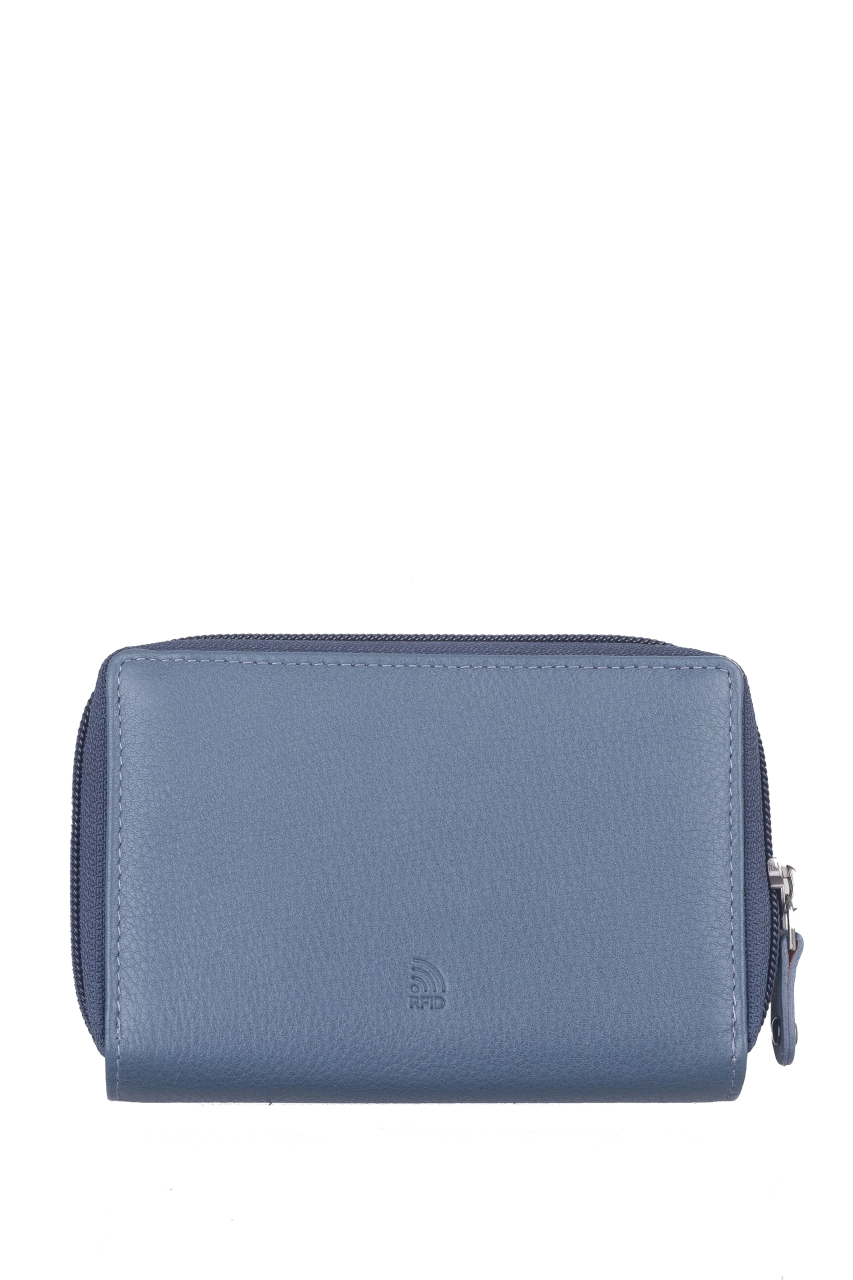 DUETT  RV-Damen Kombibörse grey blue/tan RFID