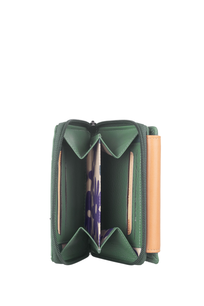 DUETT  RV-Damen Kombibörse bottlegreen/tan RFID