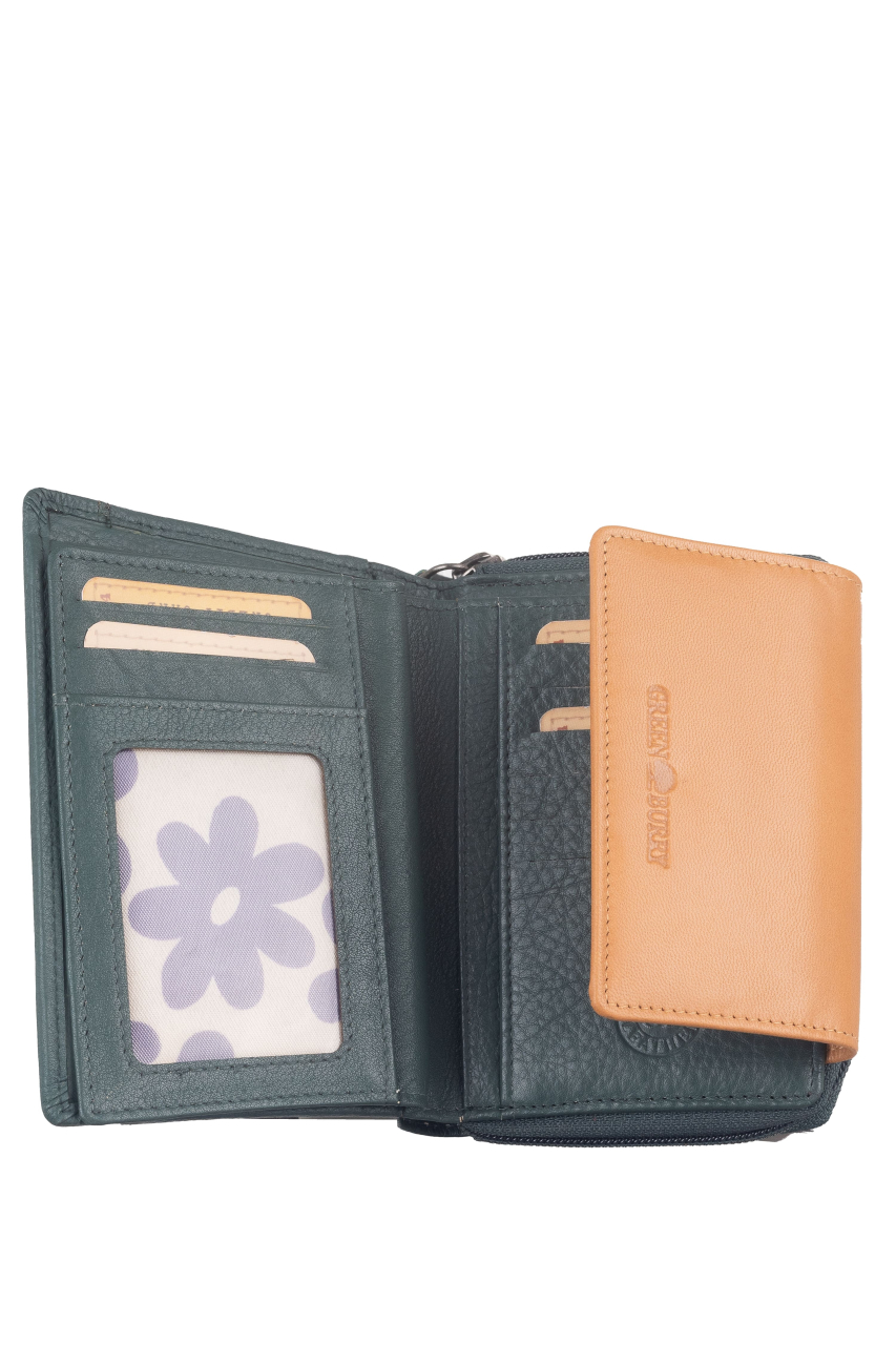 DUETT  RV-Damen Kombibörse bottlegreen/tan RFID