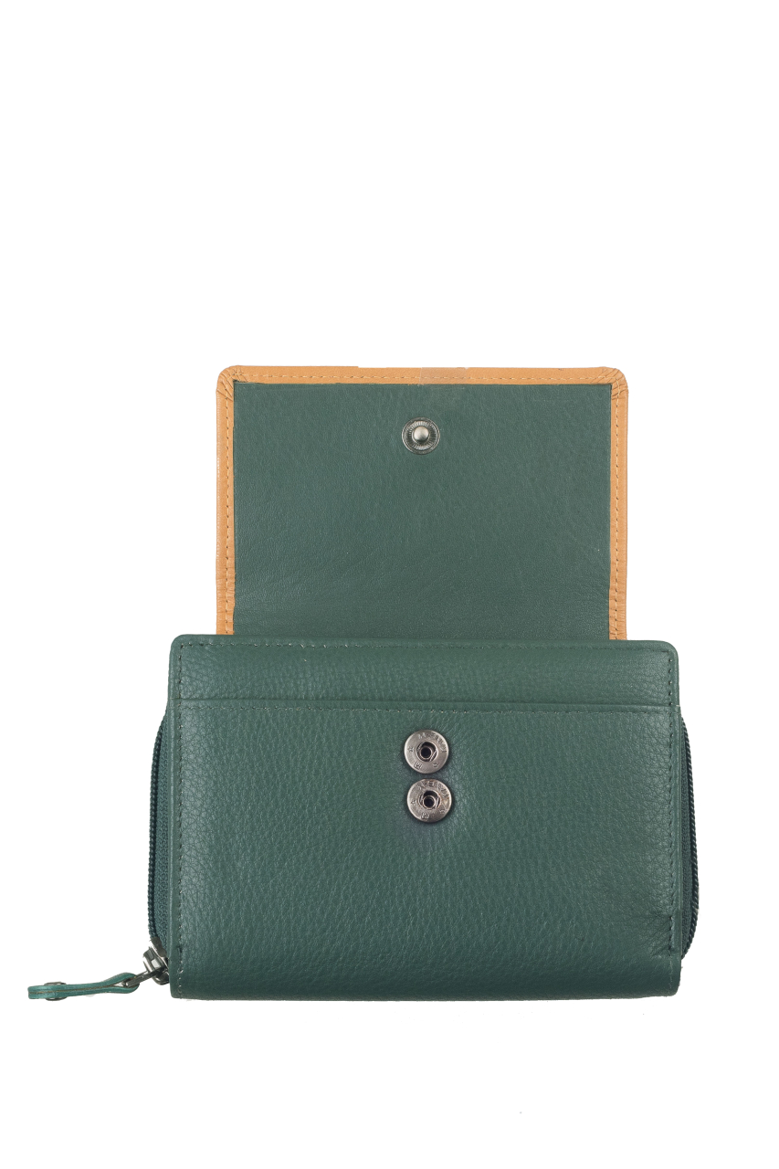 DUETT  RV-Damen Kombibörse bottlegreen/tan RFID