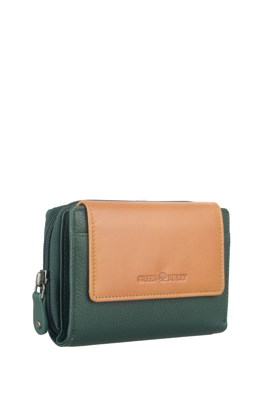 DUETT  RV-Damen Kombibörse bottlegreen/tan RFID
