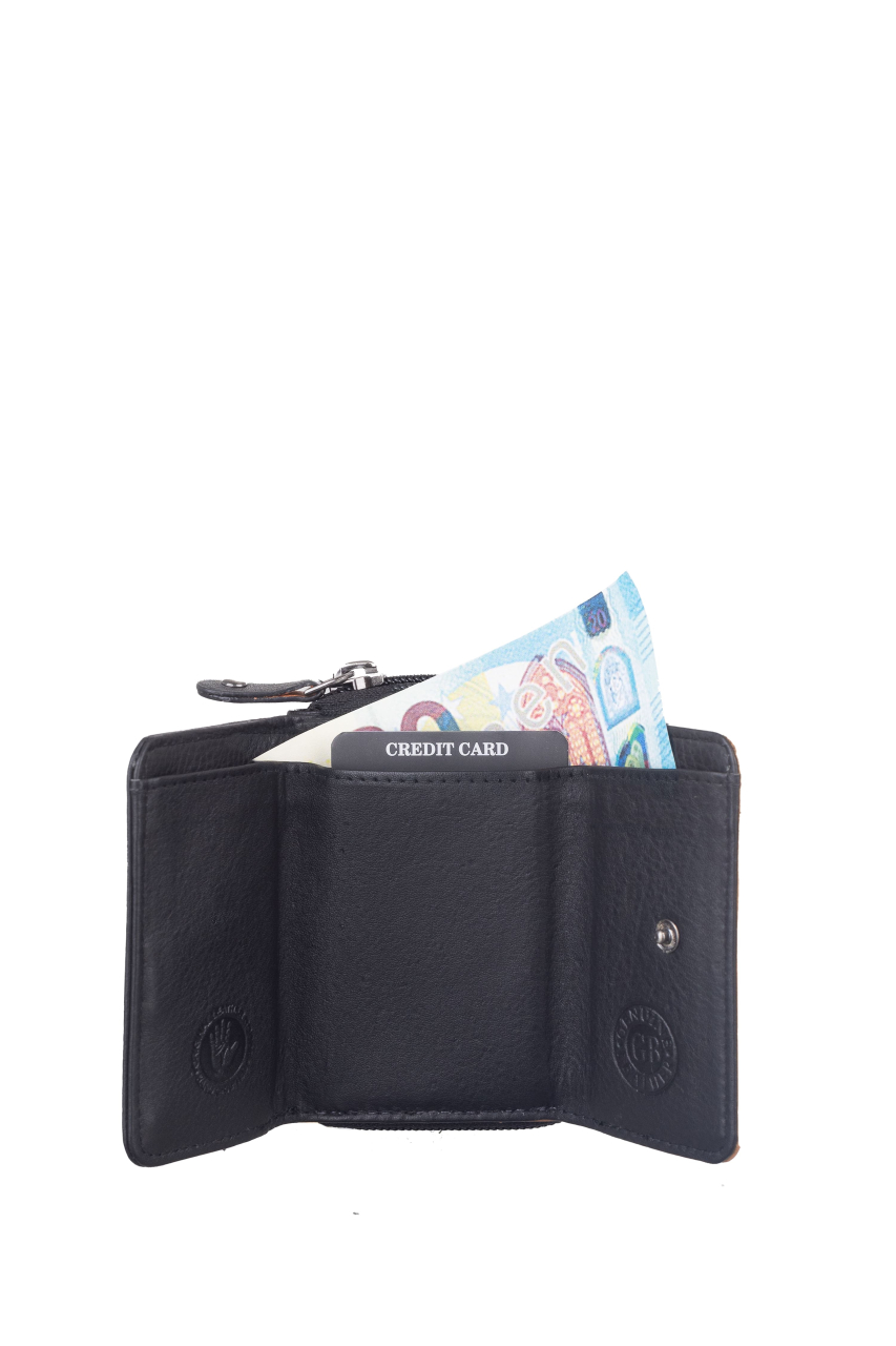 DUETT  RV- Minibörse black/tan RFID