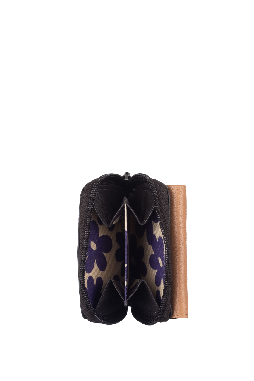 DUETT  RV- Minibörse brown/tan RFID