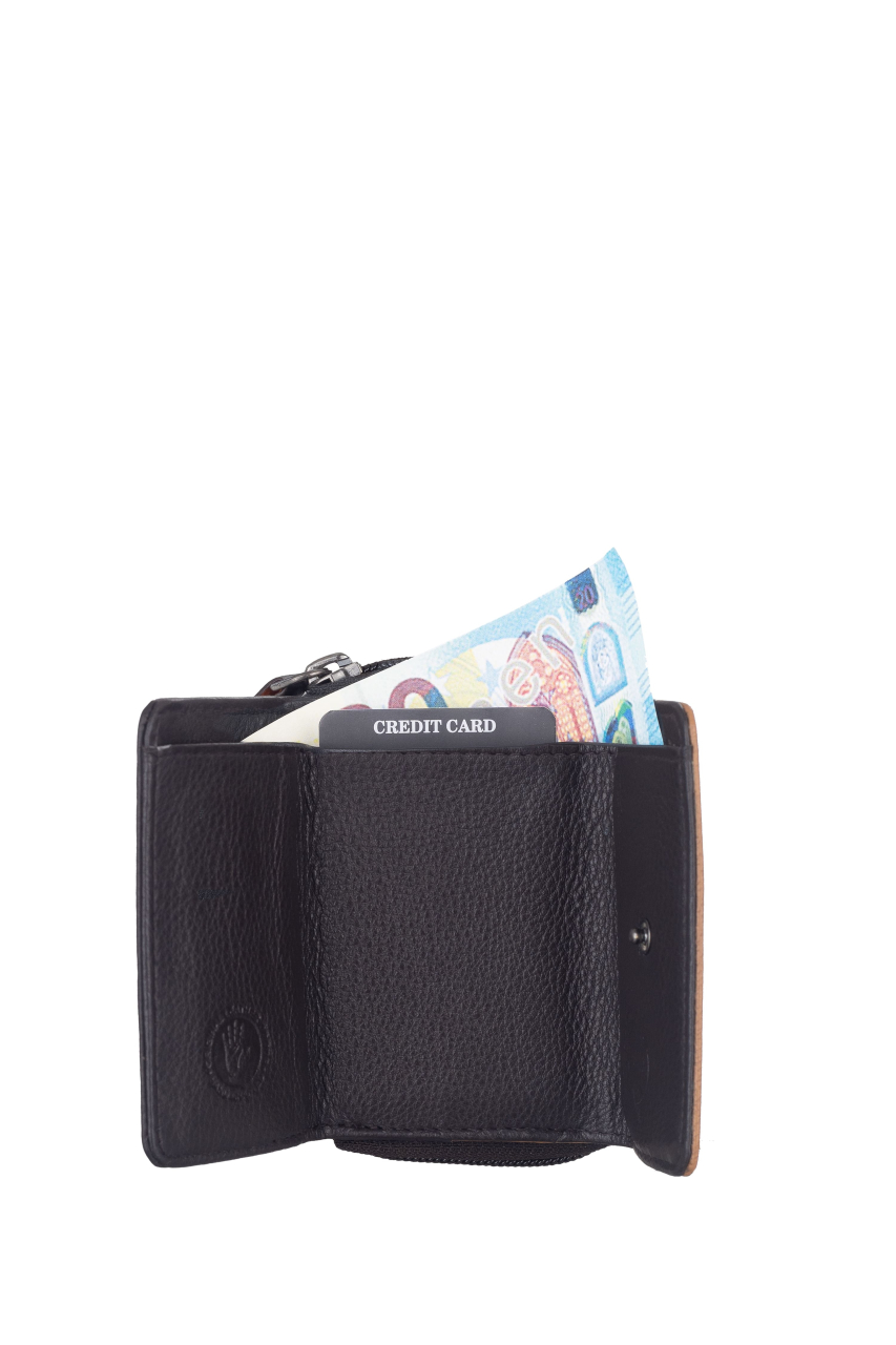 DUETT  RV- Minibörse brown/tan RFID