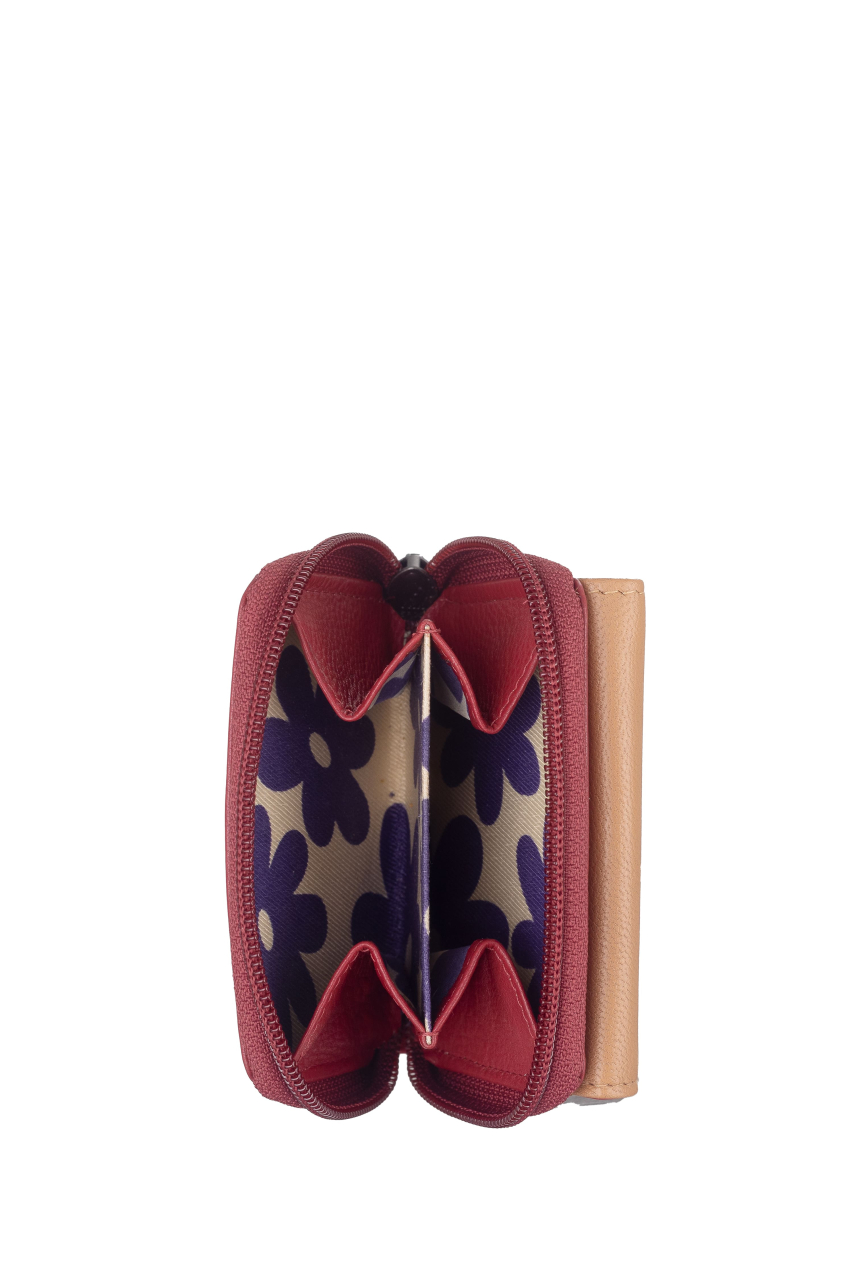 DUETT  RV- Minibörse red/tan RFID