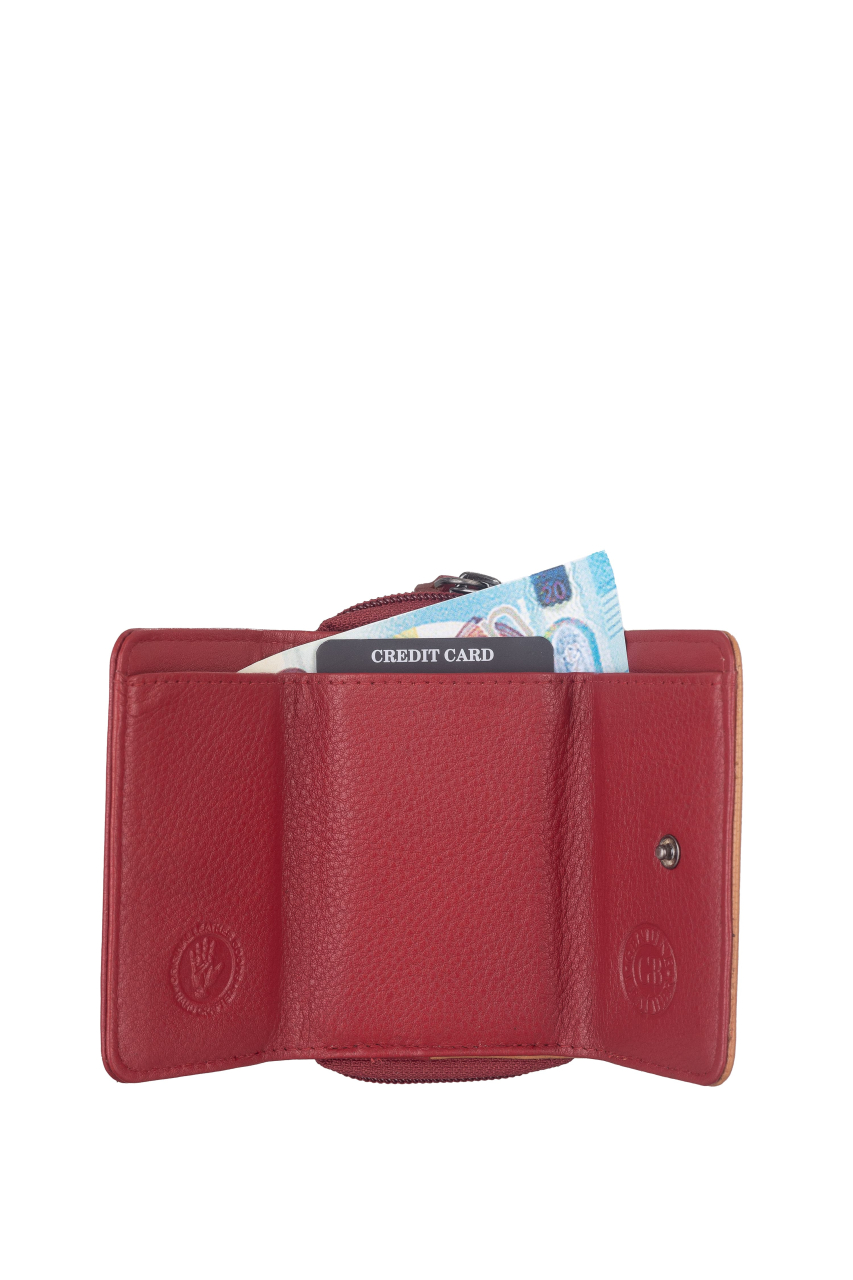 DUETT  RV- Minibörse red/tan RFID