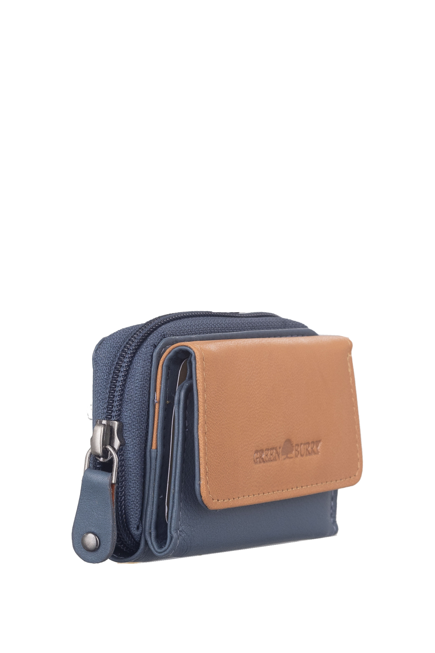 DUETT  RV- Minibörse  grey blue/tan RFID