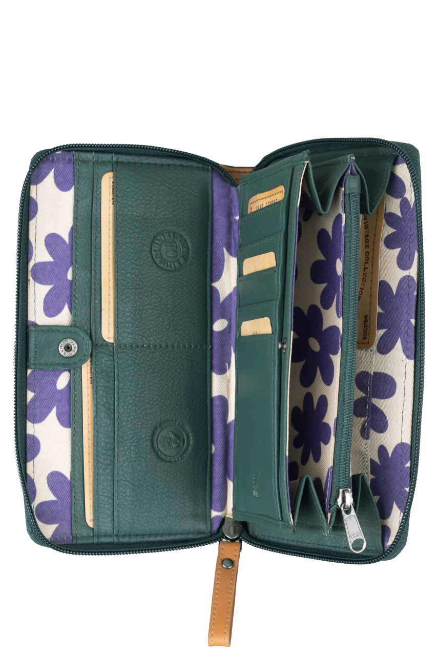 DUETT  RV-Damen Langbörse bottlegreen/tan RFID