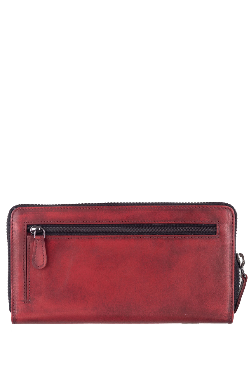 Destressed RV-Damenbörse RFID deep red