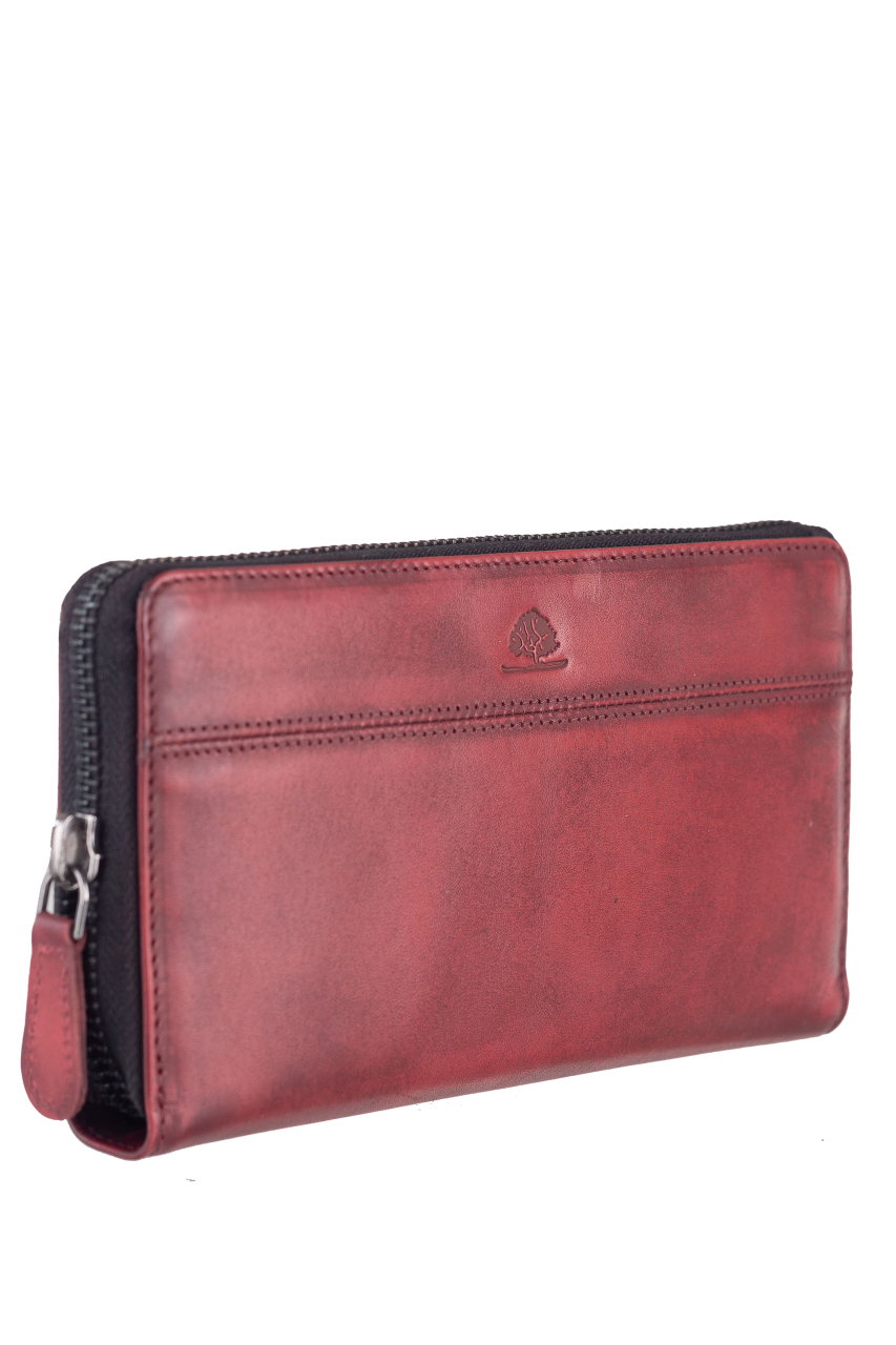 Destressed RV-Damenbörse RFID deep red