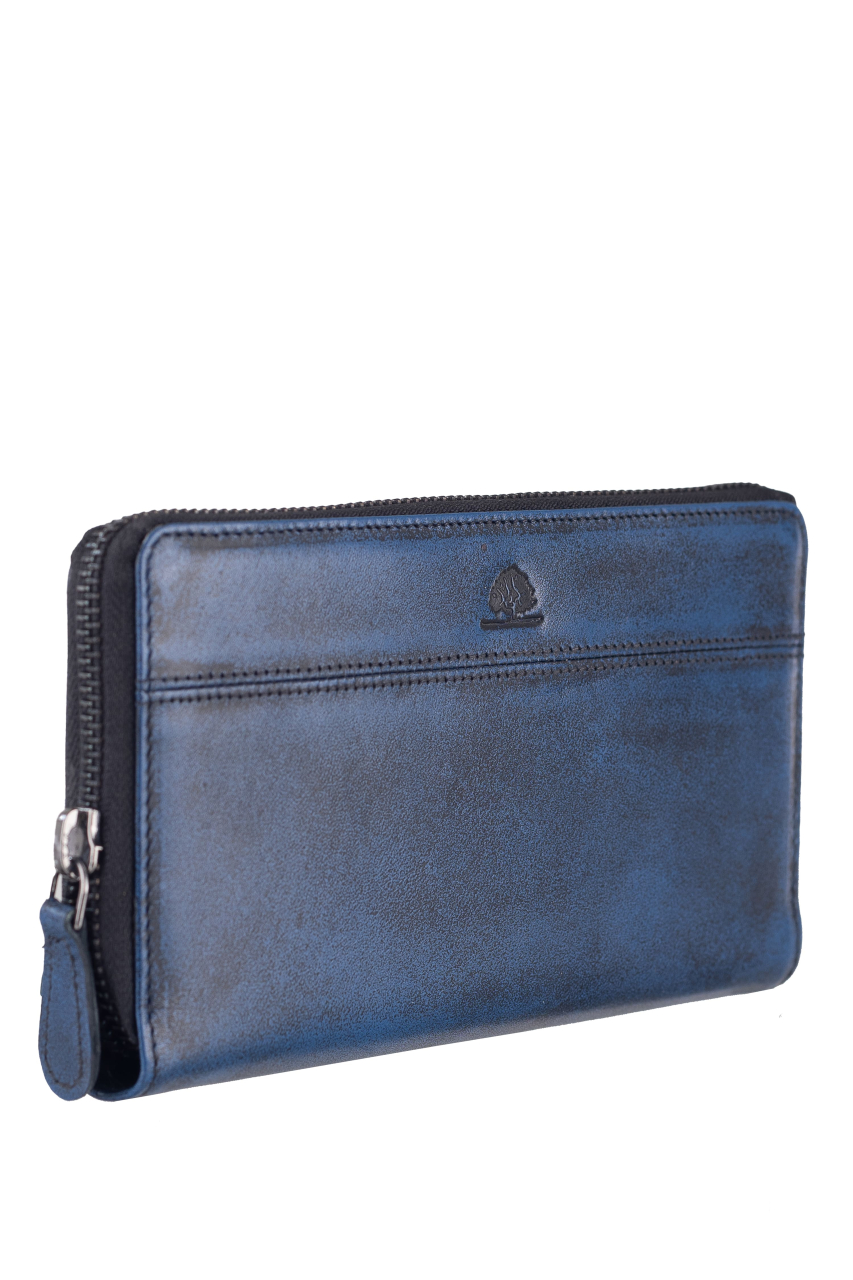 Destressed RV-Damenbörse RFID navy blue