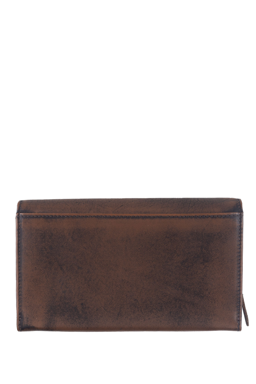 Destressed Damen Langbörse RFID teak brown