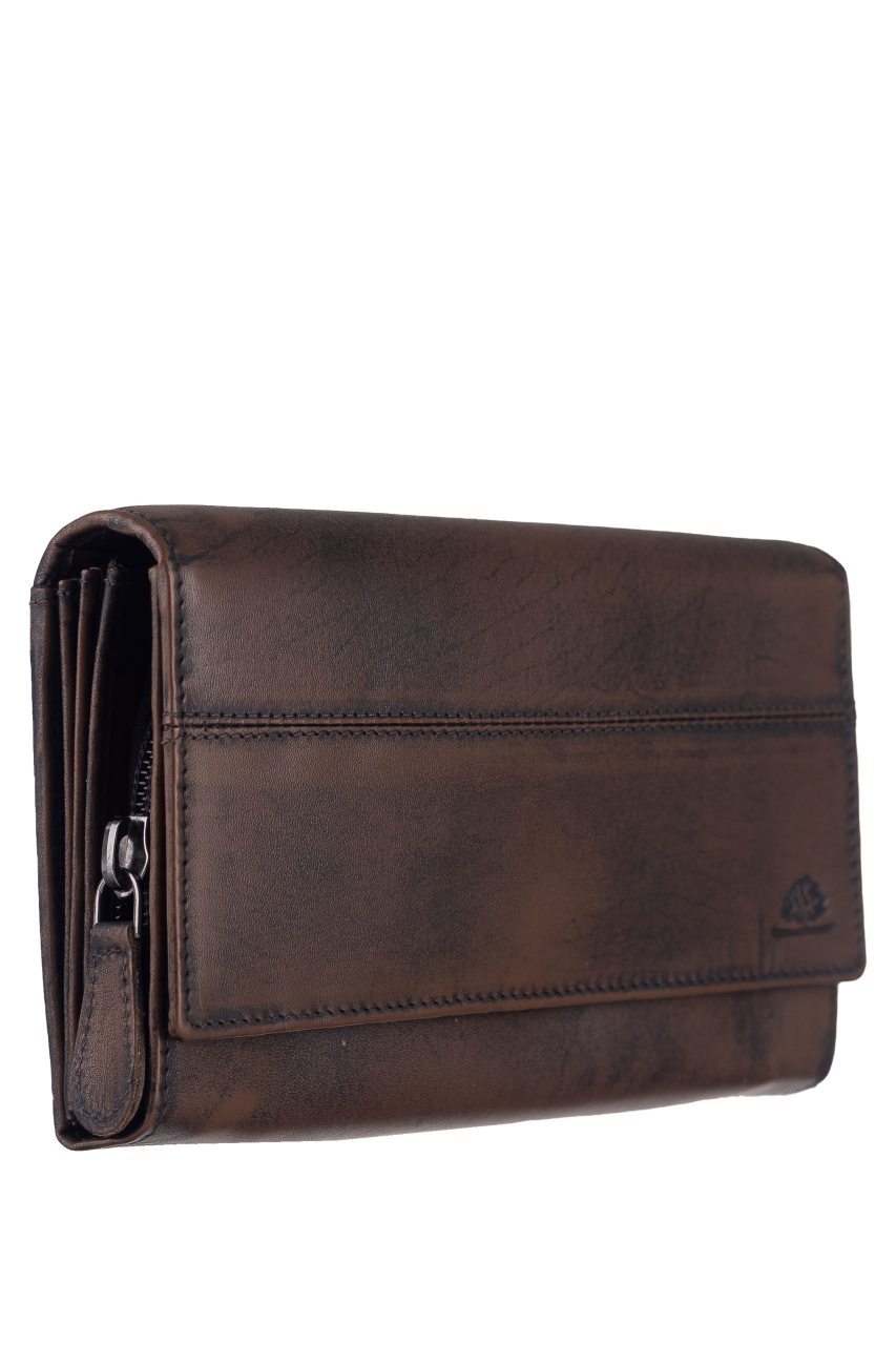 Destressed Damen Langbörse RFID teak brown