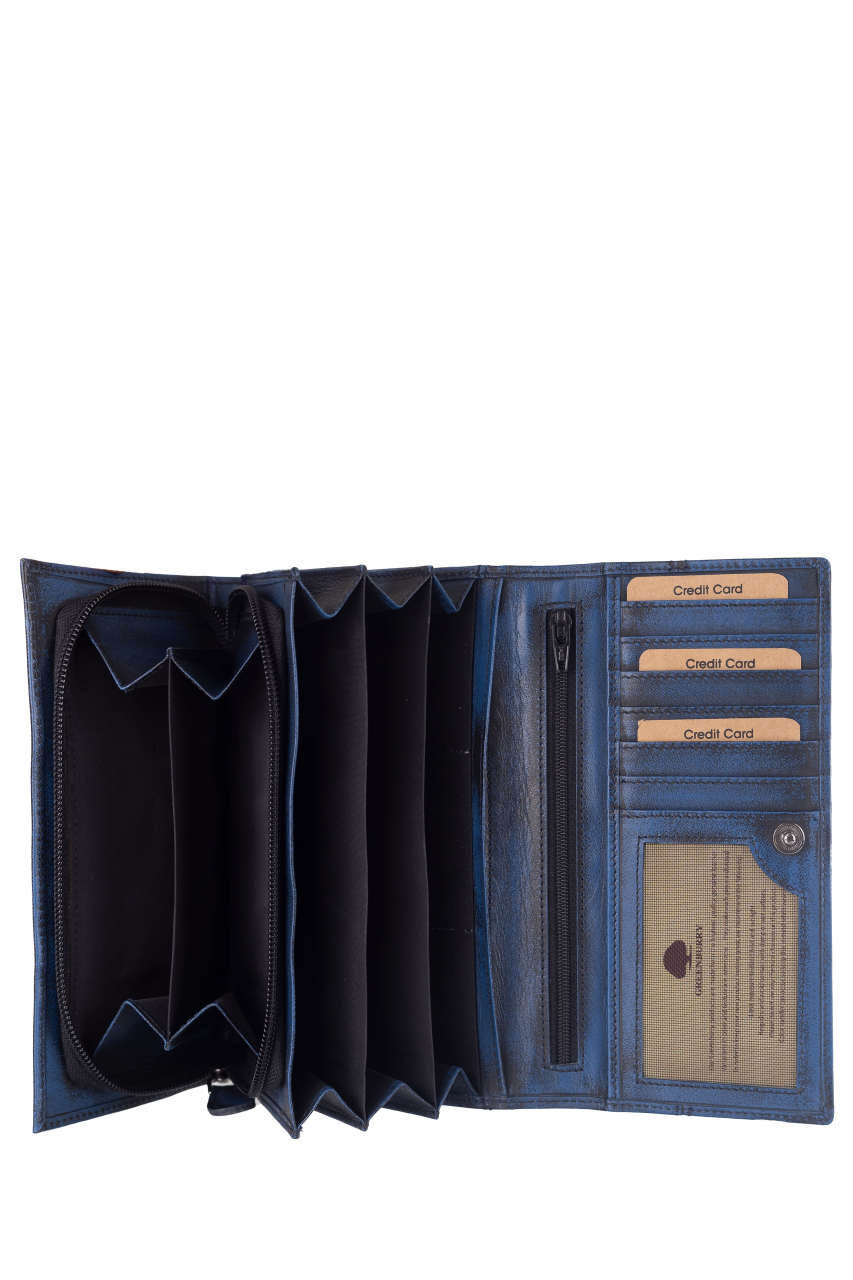 Destressed Damen Langbörse RFID navy blue