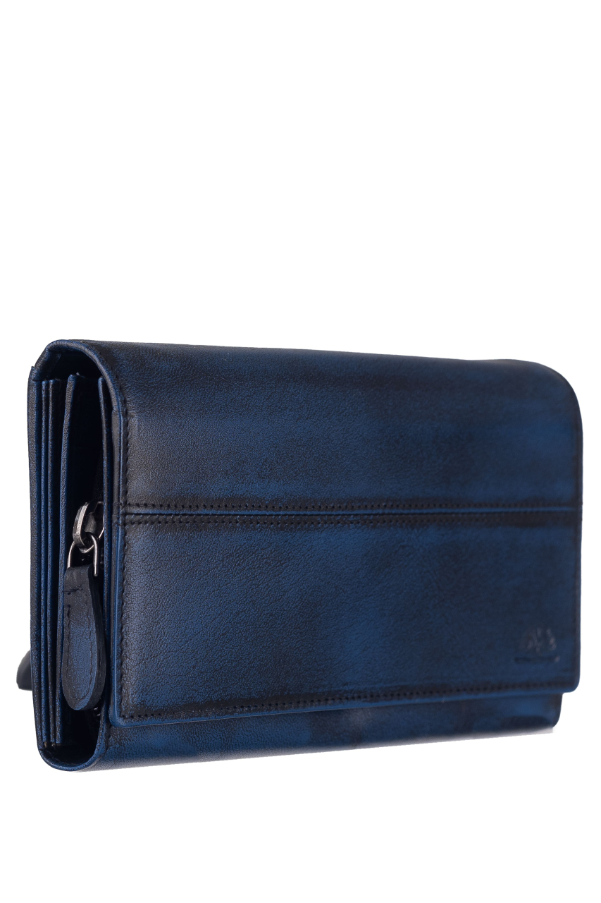Destressed Damen Langbörse RFID navy blue