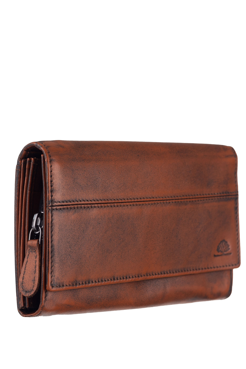 Destressed Damen Langbörse RFID rusty orange