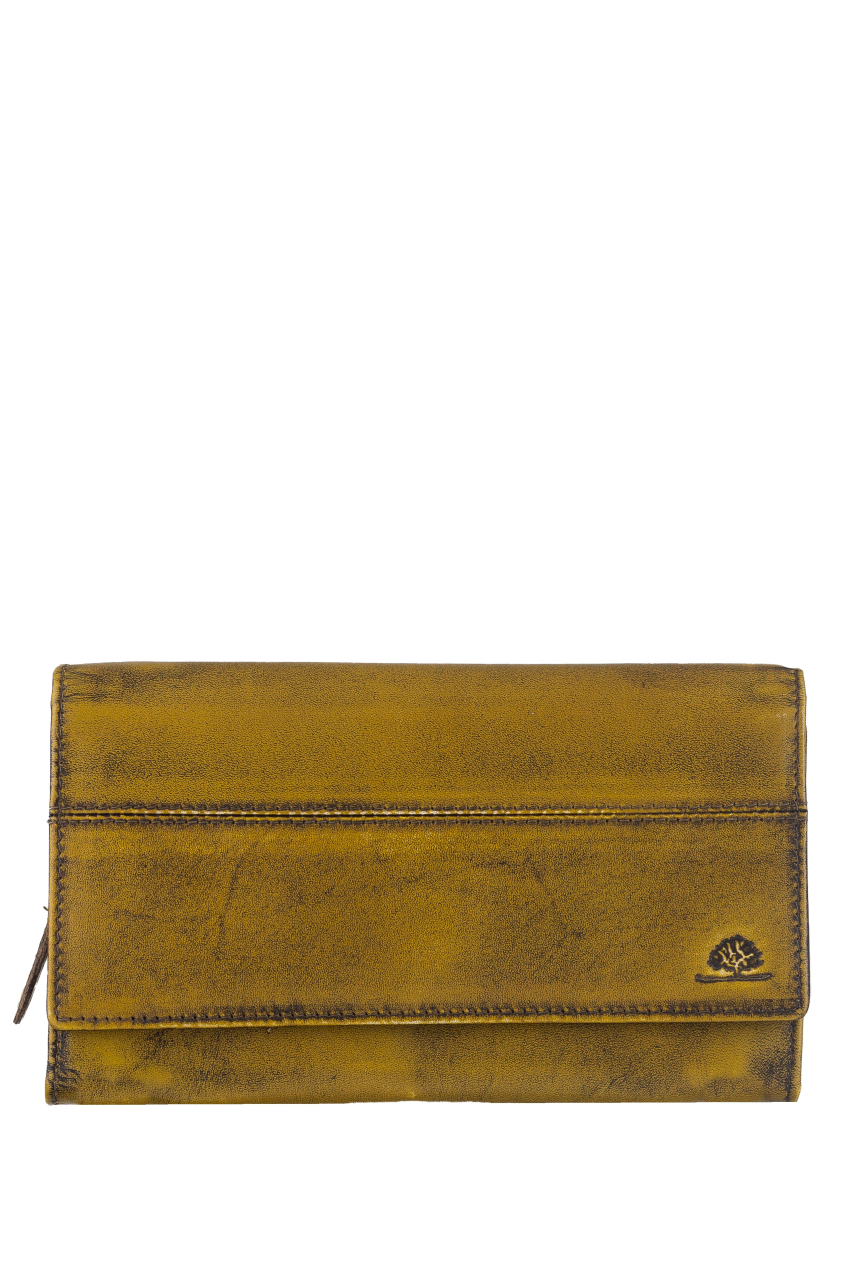 Destressed Damen Langbörse RFID dirty yellow