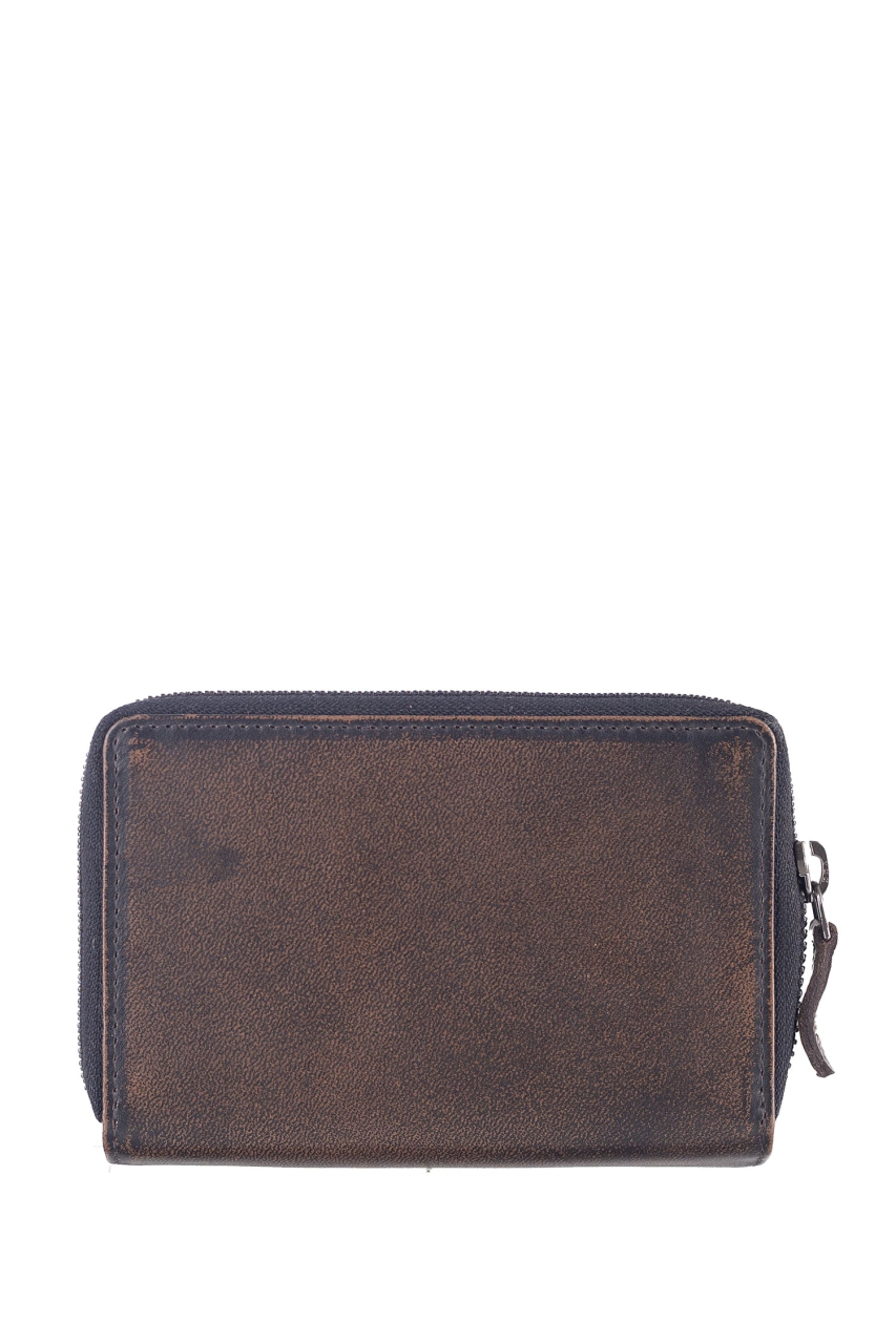 Destressed RV-Damenbörse RFID teak brown