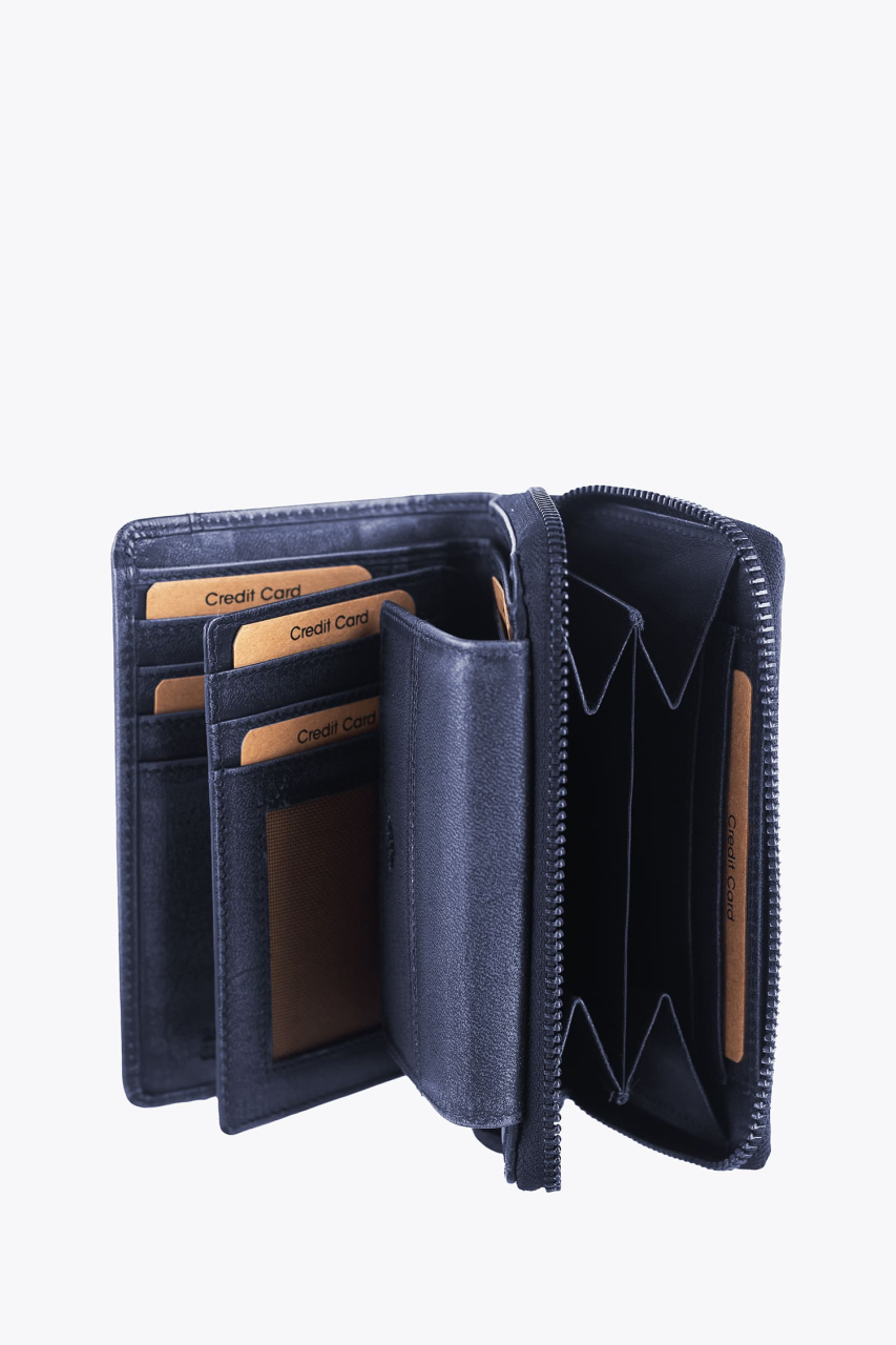 Destressed RV-Damenbörse RFID navy blue