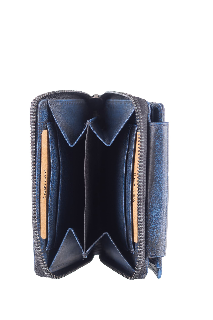 Destressed RV-Damenbörse RFID navy blue