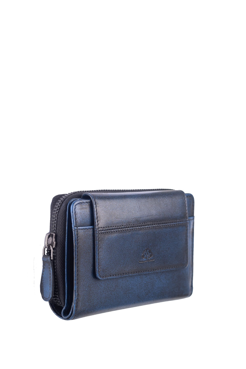 Destressed RV-Damenbörse RFID navy blue