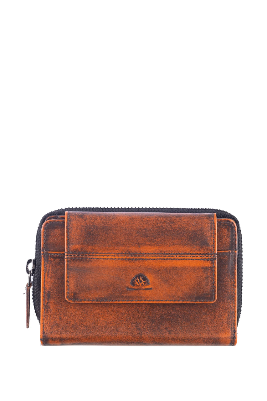 Destressed RV-Damenbörse RFID rusty orange