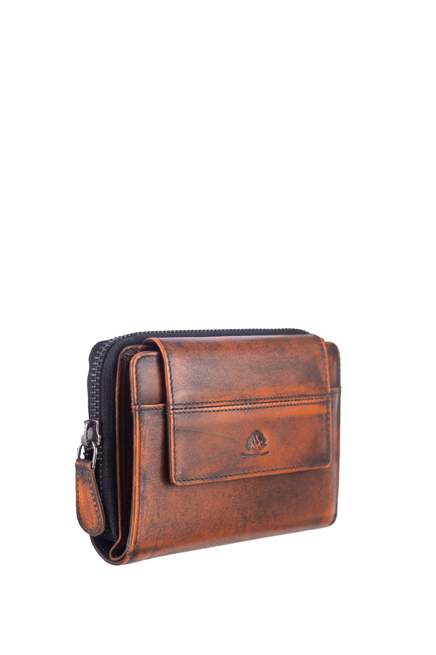 Destressed RV-Damenbörse RFID rusty orange