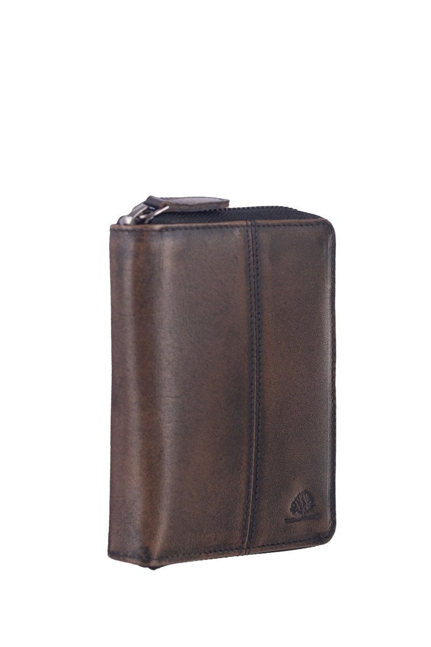 Destressed RV-Damenbörse RFID teak brown